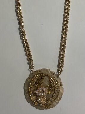Vintage Elks Rhinestone Pendant Necklace